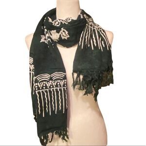 Pineapple Moon Deep Green Scarf 67”X21”